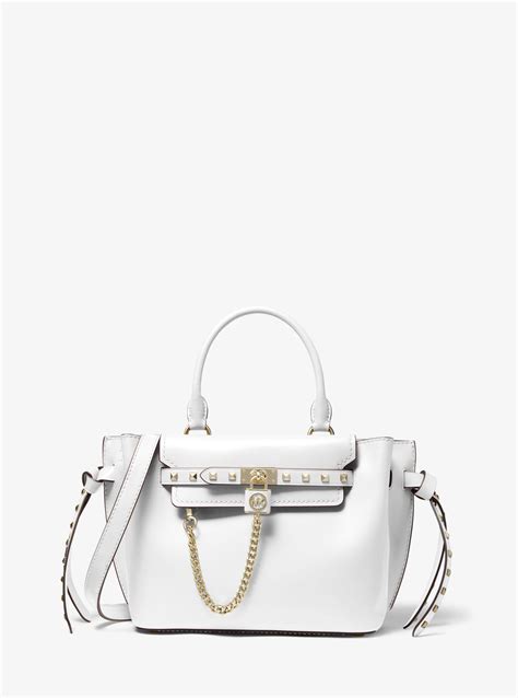 michael kors hamilton with studs white|michael kors hamilton satchel.